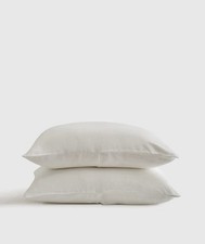 Quince European Linen Pillow Sham Set Of 2 White Standard Size MSRP 44.90