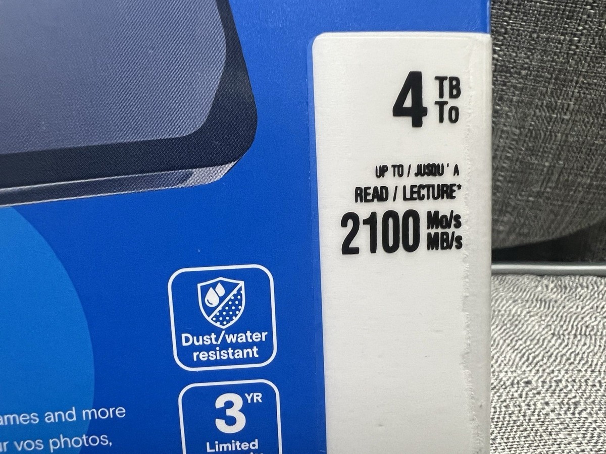 Crucial - X10 4TB Portable External USB-C SSD - Blue CT4000X10SSD9