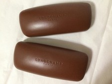 Longchamp paris brown sunglass/eyeglass clam shell cases only, X2