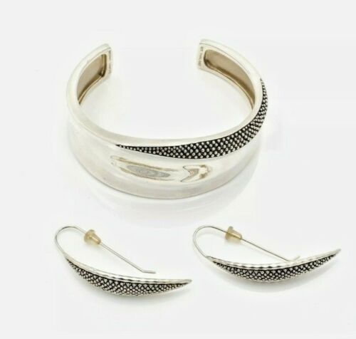 MICHAEL DAWKINS STERLING SILVER BRACELET AND MATCHING EARRINGS