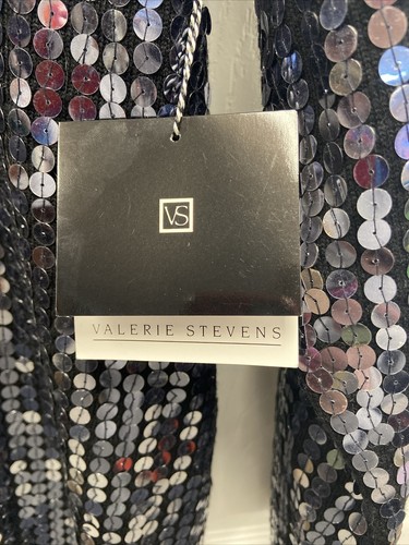 Superbe paillettes de soirée vintage Valerie Stevens à manches longues col en V PDSF 150 $ - Photo 5/6
