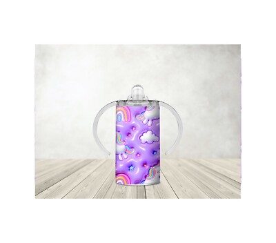Custom Kids Unicorn 12oz 2 in 1 Stainless Steel Dual Lid Sippy Cup | eBay
