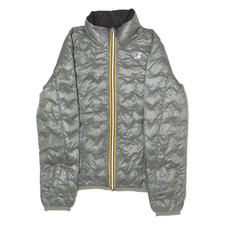 K-way Womens Puffer Jacket Grey Nylon Uk 8