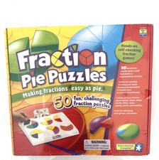 NEW SEALED Educational Insights 50 Fraction Pie Puzzles Ages 8 Summer Fractions
