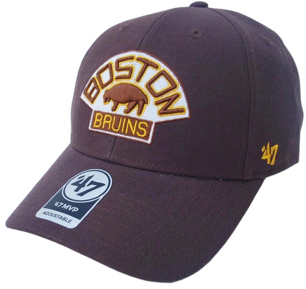 Forty Seven 47 Brand Boston Bruins Brown Nhl Vintage Mvp Curved Velcroback Cap-image