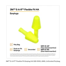 (100 prs) 3M E-A-R Flexible Fit HA Earplug 328-1000 Uncorded Yellow (HR)