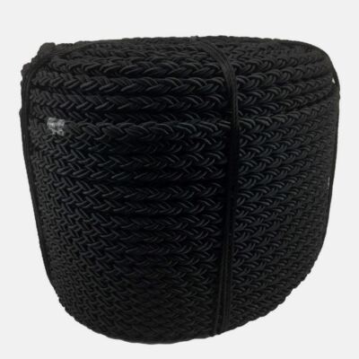 14 mm schwarz 8 Litzen Nylonseil x 70 Meter, Anker Boot Liegeplatz Yacht, Liegeplätze