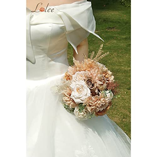 Artificial Flowers Rose Silk Flower Combo Foam Roses Bulk Decor Set Nude Color - Picture 6 of 7