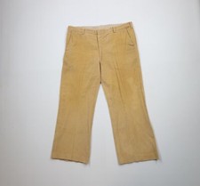Vtg 70s Streetwear Mens 36x27 Distressed Wide Leg Bell Bottoms Corduroy Pants