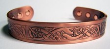 CELTIC STYLE SOLID COPPER STRONG SIX MAGNETS unisex CUFF BRACELET daggers metal