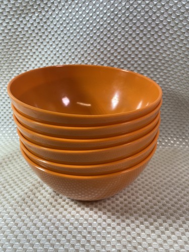 Zak Designs Set of 6 Melamine Orange Bowls~L@@K~ - Picture 2 of 6