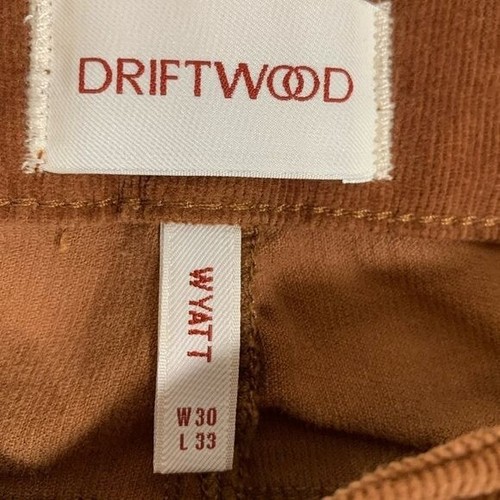 Driftwood Womens Wyatt Corduroy Flare Leg Embroidered Pants Brown Size 30 NWT - Picture 7 of 9