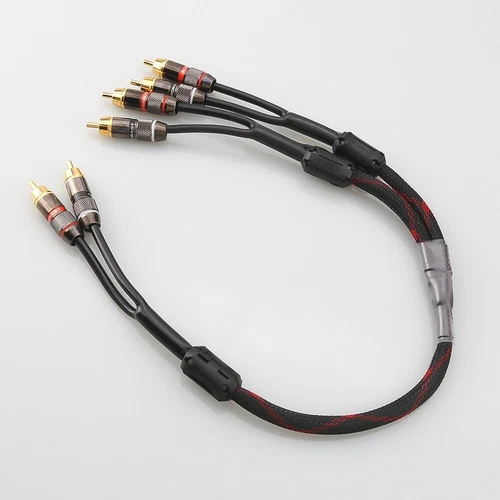 2RCA Male to 4 RCA Male Dual Y Speaker Adapter Wire Stereo HiFi Video Audio Wire - Picture 4 of 9