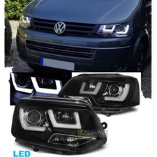 FEUX AVANT TUBE LED NOIR POUR VW BUS T5 10-15 FEUX NOUVEAUX PHARES