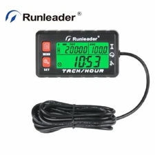 (Red)Digital Hour Meter Tachometer Maintenance Reminder Alert RPM Lawn Mower ATV
