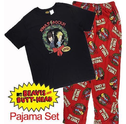 Men's 2 Piece Pajama PJ Set ~ BEAVIS and BUTT-HEAD ~ Men's L 2XL ~ NEW