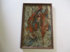 VINTAGE PAINTING ABSTRACT EXPRESSIONISM MODERNISM KENNEDY GALLERY EXHIBITED 1960