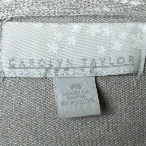 Carolyn Taylor Petite Women Sweater Long Sleeve Size PS Light Beige Solid - Picture 8 of 8