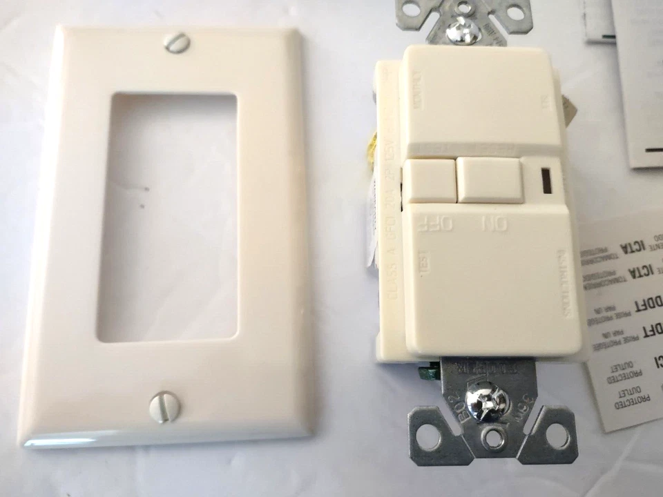 Cooper Wiring Blank Face GFCI Ground Fault Circuit Interrupter VGFD 20A Almond - Image 4 of 4