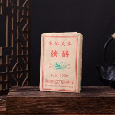 China Anhua Baishaxi Dark Tea with Golden Flower Dark Tea Fu Brick Fu Zhuan 300g