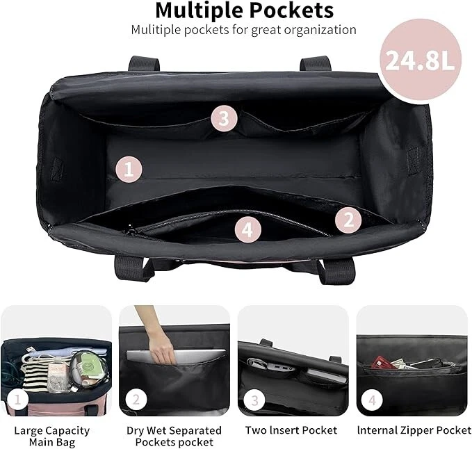 Bolso de Mano Grande Utilitario para Mujer | Bolsa de Trabajo Impermeable con Bolsillos Reforzados Foto 4 de 4