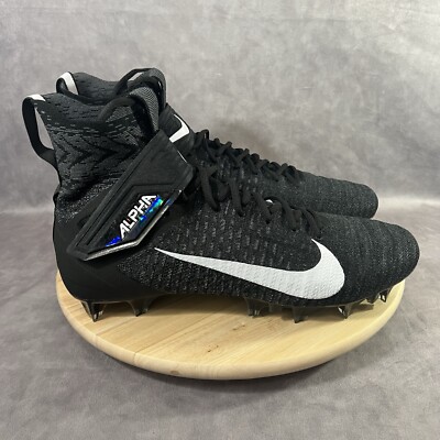 Nike Alpha Menace Elite 2 FlyKnit Mens 15 Black Cleats Shoes AO3374-001
