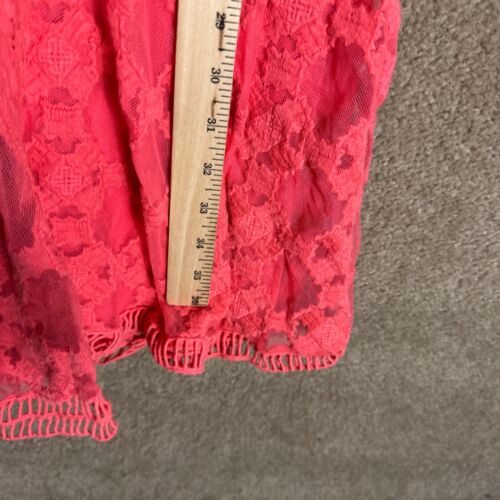 Sundance Romantic Gesture Dress Size 6 Coral Pink Sleeveless Embroidered Lace - Picture 6 of 12