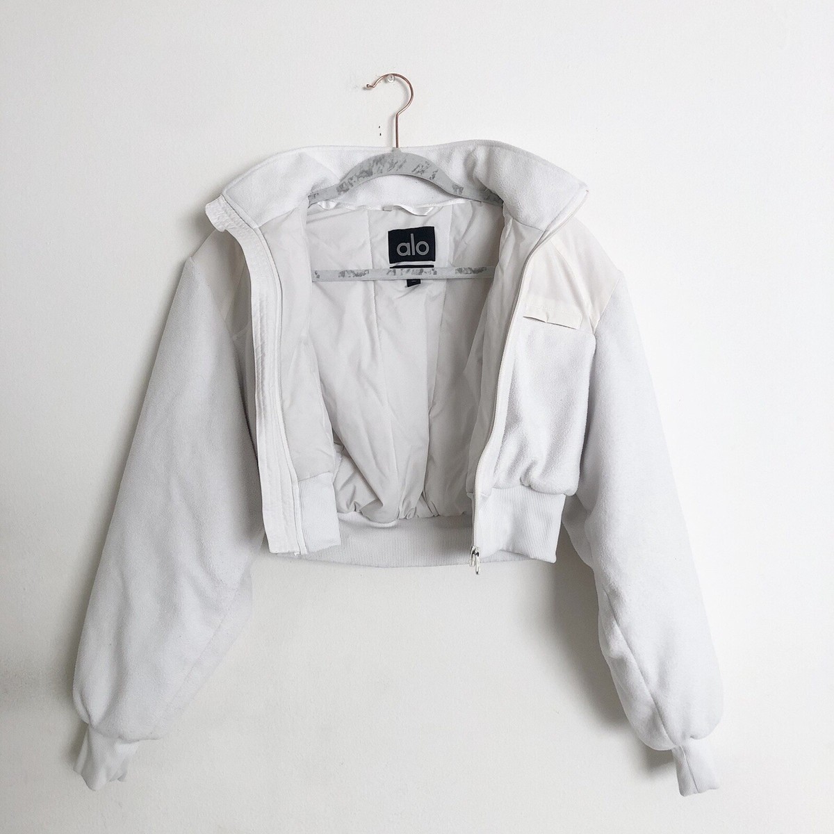 Alo Yoga☆Polar Fleece Cropped Wintry Mix Jacket アイボリー Alo Yoga Polar Fleece Cropped Wintry Mix Jacket Ivory S | eBay