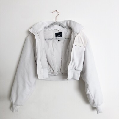 Alo Yoga Polar Fleece Cropped Wintry Mix Jacket Ivory S | eBay