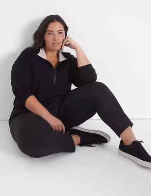 Lane Bryant Plus Size 18/20 Livi Cozy Soft Sweatshirt Black Half-Zip NWT
