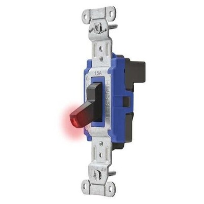 Hubbell Snap1201plbkna Pilot Lit Wall Swtch,1-Pole,120/277V,15A
