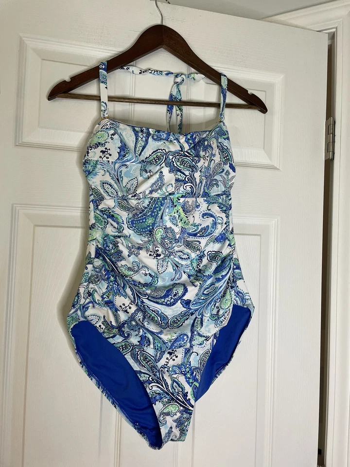 Lauren Ralph Lauren Fiesta Paisley Twist Bandeau Underwire Mio One-Piece - 14 - Image 2 of 4