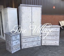 HANDMADE AYLESBURY  3 PIECE BEDROM SET IN SILVER CRUSHED VELVET (NOT FLATPACKED)