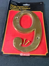 6" Solid Brass House Number (9)