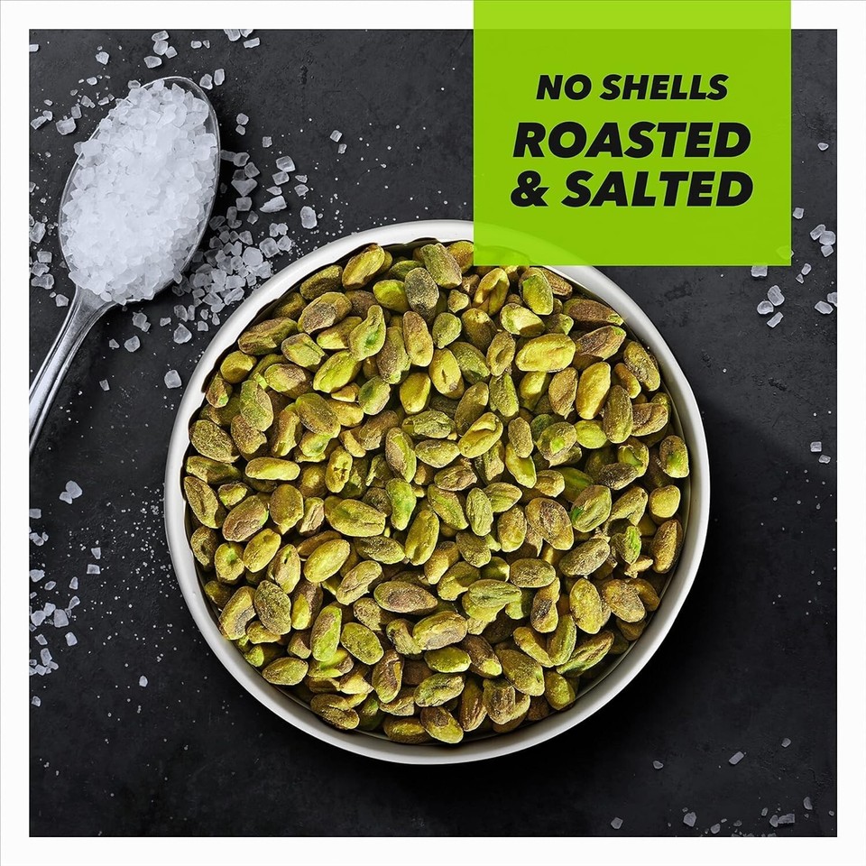 Pistachios No Shells, Roasted and Salted Nuts, 6 Ounce Resealable Bag ...