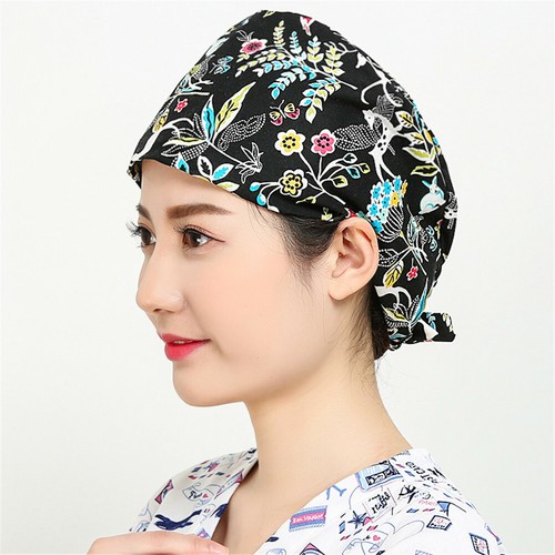 Fashion Colorful Floral Animals Printed Scrub Hat/Cap breathable Adjustable New - Picture 457 of 839