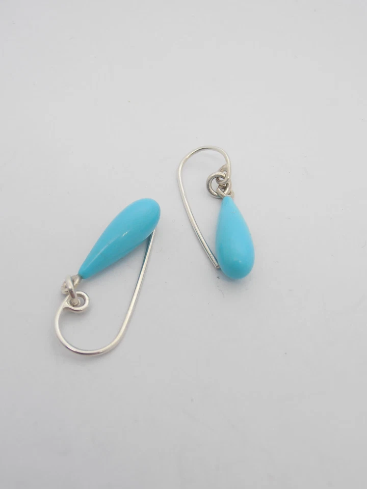 Orecchini pendenti in Argento 925 con Neolite (Turchese ricomposto) -Pietra Dura - Immagine 4 di 4