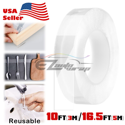 Nano Magic Double-Sided Tape Clear Washable Adhesive Invisible Gel Anti-Slip