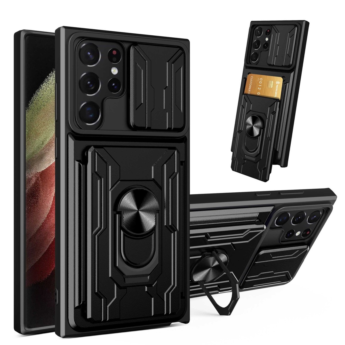 For Samsung Galaxy S23 Ultra Magnetic Case Slide Camera Lens Cover