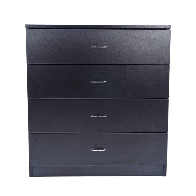 New 4 Drawer Chest Dresser Clothes Storage Bedroom Furniture Cabinet Black