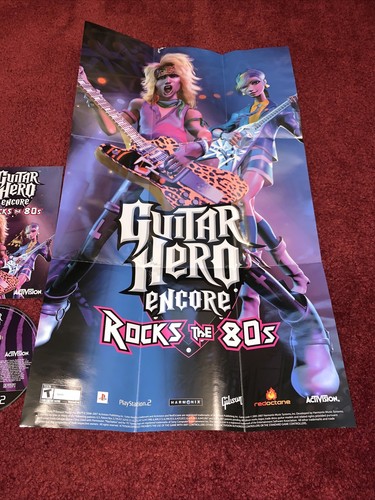 Guitar Hero Encore Rocks the 80s Sony PlayStation 2 PS2 CIB COMPLETE+Poster-READ - Picture 7 of 12
