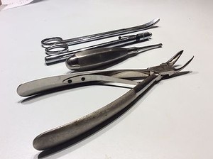 4 Antique Medical / Dental tools -- Service Laboratory, ASIF Sweden, Graef & Sch