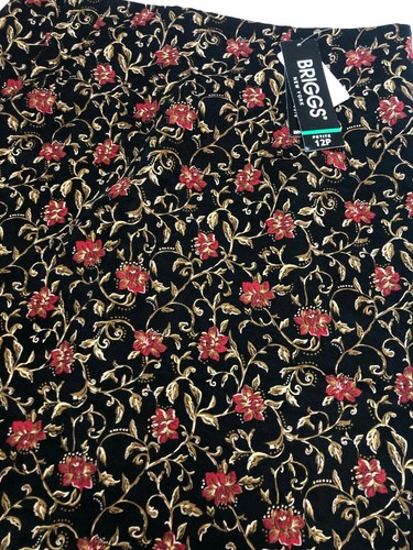 vtg High Waisted Midi Skirt 12P NWT Black Floral Cottagecore Praire Hippie 90s - Picture 3 of 9