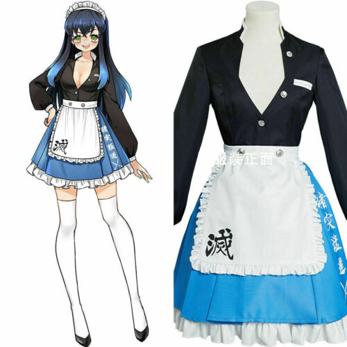 Anime characters Hashibira Inosuke Cosplay Maid Dress Outfits Carnival Suit  | eBay
