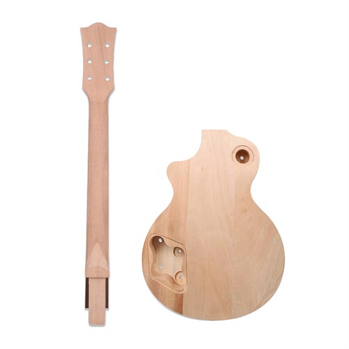 DIY Electric Guitar Kit Mahogany Body Guitar Neck 22 Fret 24.75 inch Unfinished - Picture 2 of 6