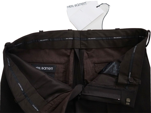 NEW NEIL BARRETT Brown SKINNY Trousers Pants with Elasticized Cuffs 46 US-32 - Picture 6 of 10