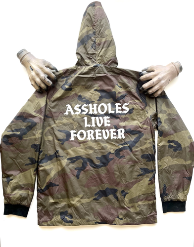 Assholes*s Live Forever Camo Hooded Lightweight Windbreaker Jacket Size M Camo - Picture 1 of 12