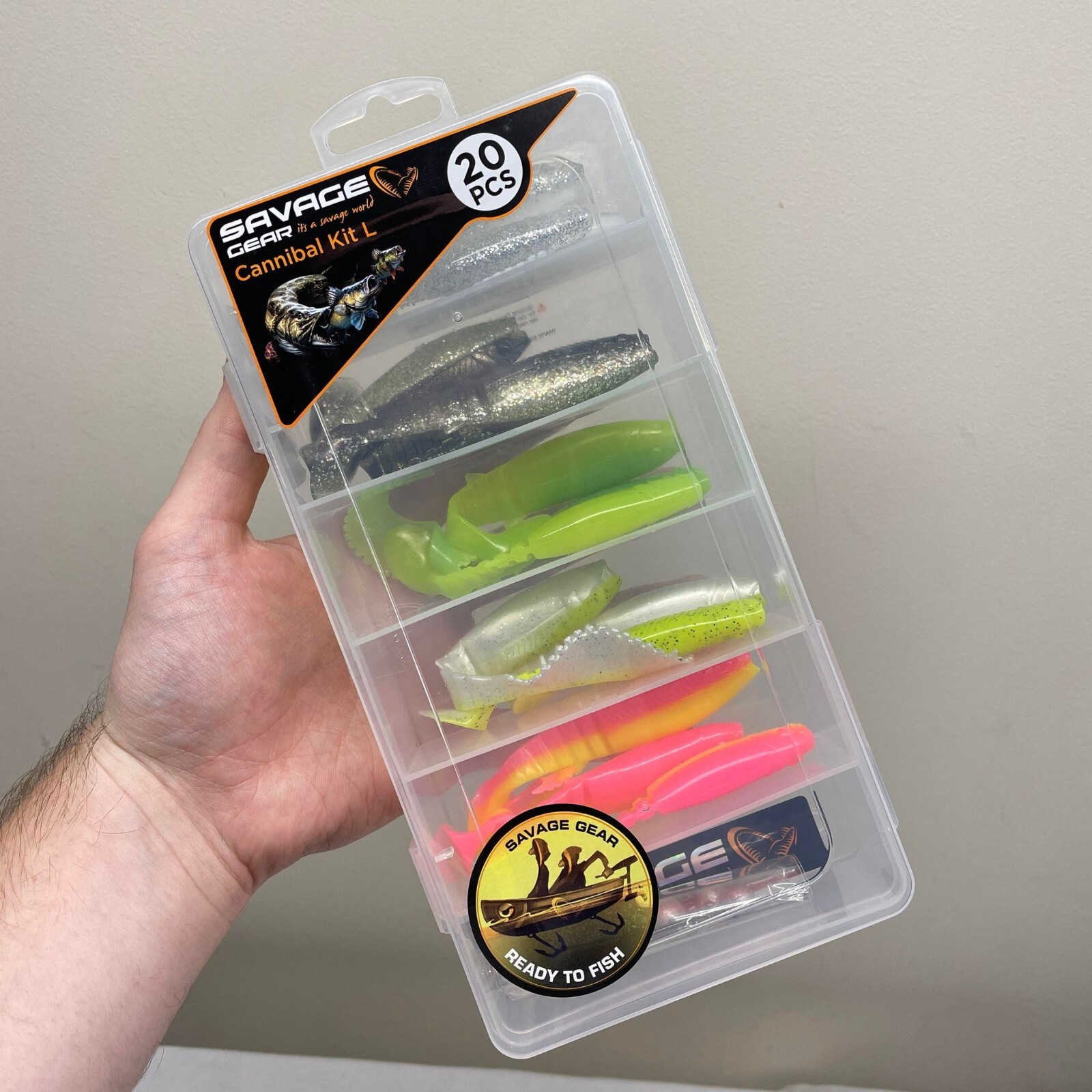 SAVAGE GEAR CANNIBAL LURE BOX KITS 20Pcs FULL RANGE SIZES XS, S, M, L