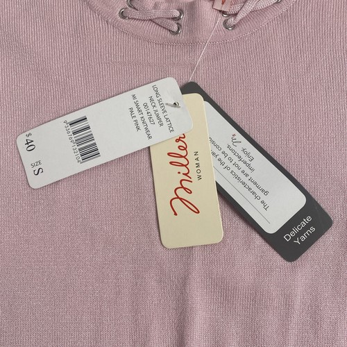 MILLERS brand Size Small Ladies Knitwear Pale Pink Lattice Neck Jumper BNWT $40 - Picture 5 of 13