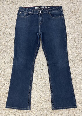 Dickies Jeans Women's Size 12s Bootcut Mid Rise Stretch Blue Denim (34x30)
